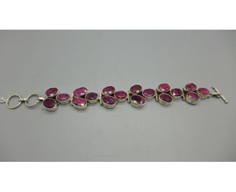 A ruby set silver bracelet 