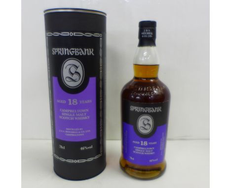 One bottle, Springbank Campbeltown Single Malt Scotch Whisky, Aged 18 Years, 70cl 