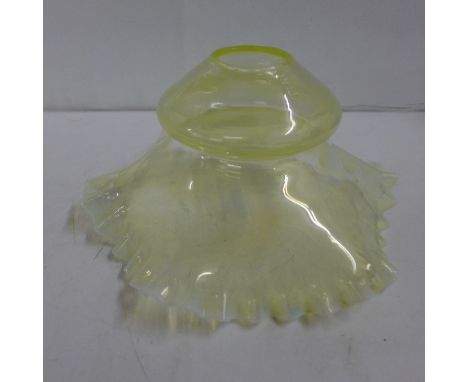 An opal glass lampshade, possibly by James Powell, 17cm 
