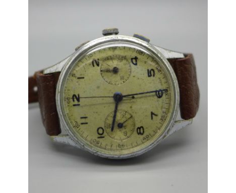 A 1950's manual wind chronograph wristwatch 