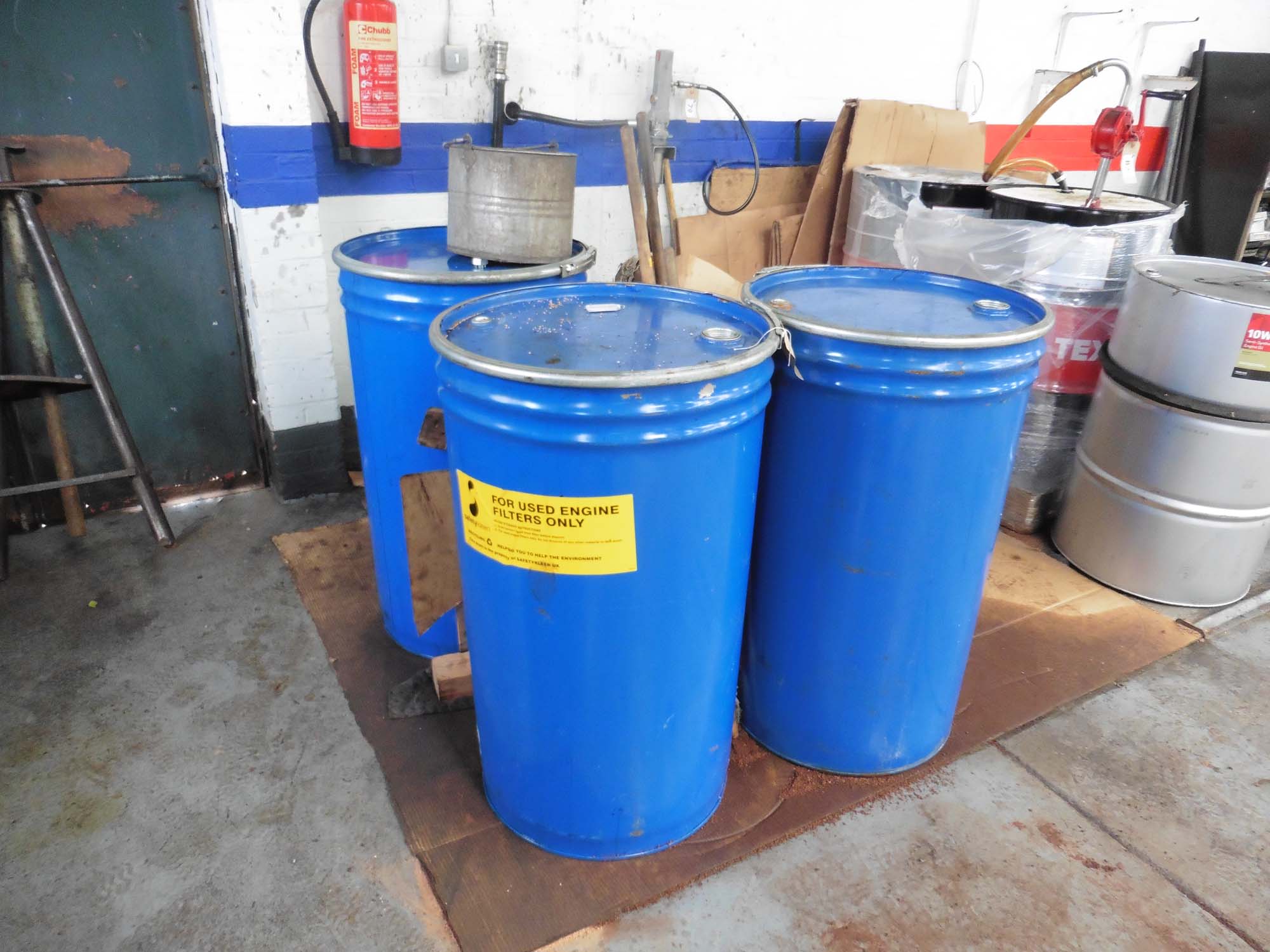 Three drums of waste oil