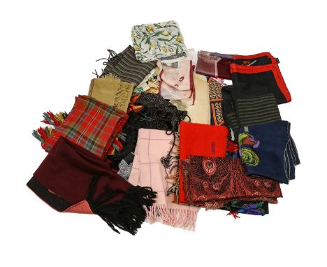Assorted Decorative Wool, Silk and Other Scarves and a Bead Belt, comprising Reiss, Dalgliesh, Loch Carron, Pringle, Burberry