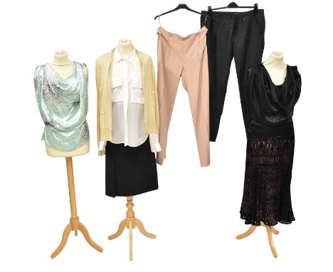 Modern Alexander McQueen Ladies Clothing comprising a beige bamboo and cashmere blend cardigan with button fastening (size 14