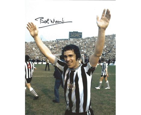 Bonny Moncur signed 10x8 colour photo pictured celebrating while playing for Newcastle United. Good Condition. We combine pos