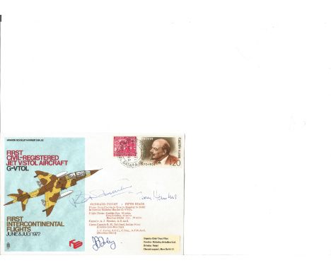 Flight crew A. J. Hawkes, R. H. Tahiliani and J. F. Farley signed First Intercontinental Flights cover - First Civil-Register