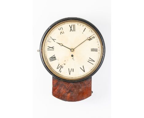 A LATE WILLIAM IV/EARLY VICTORIAN MAHOGANY DROP-DIAL WALL CLOCKBy Vulliamy, London, No. 1829, circa 1840With cast brass glaze