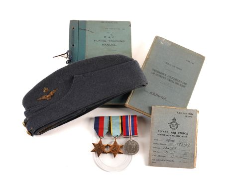 THE SECOND WORLD WAR MEDALS, CATERPILLAR CLUB BADGE AND FURTHER ITEMS RELATING TO FLIGHT ENGINEER NORMAN PANTER R.A.F BOMBER 