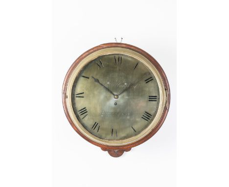 A GEORGE III MAHOGANY DIAL CLOCKThe dial signed James Houghton, SouthwarkThe case with a moulded dial rim and cast brass glaz