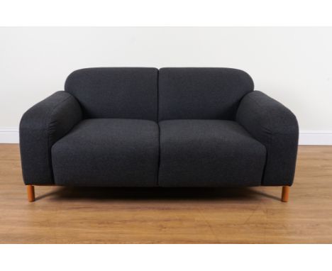 SOFA.COM; A DARK GREY UPHOLSTERED TWO SEAT SOFA160cm wide; 78cm high