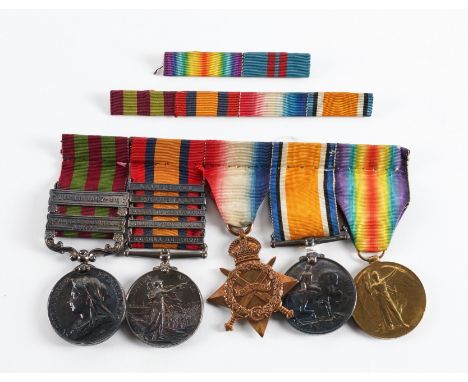 A GROUP OF FIVE MEDALS AND FURTHER ITEMS (QTY)See in description.Comprising; The India General Service Medal with two bars, P