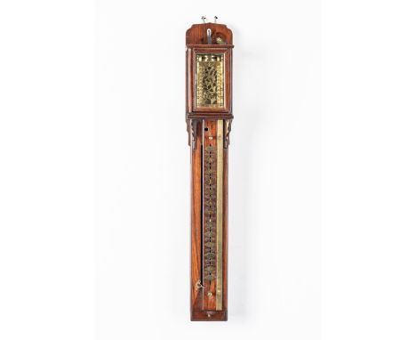 A JAPANESE SHAKU DOKEI ROSEWOOD STRIKING PILLAR CLOCKMeiji periodWith glazed removable hood, enclosing the verge balance-whee