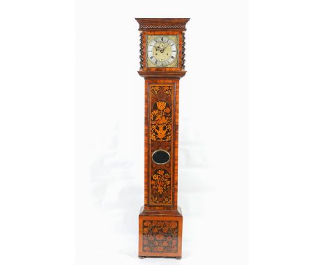 A WILLIAM III WALNUT AND MARQUETRY 10 INCH LONGCASE CLOCKBy Thomas Spencer, LondonThe hood (formerly rising) with moulded cor