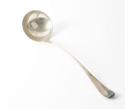 A SILVER SOUP LADLERat tail pattern Sheffield 1920, weight 270 gms