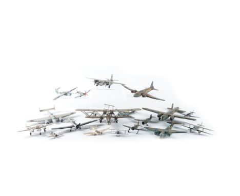 OF AVIATION INTEREST: A COLLECTION OF RECOGNITION OR ‘SPOTTER’ SCALE MODEL WORLD WAR II  R.A.F FIGHTER PLANES AND OTHER EXAMP