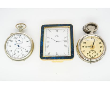 A BASE METAL CASED STOP WATCH AND TWO FURTHER ITEMS (3)Comprising; a keyless wind, openfaced 30 minute recording stop watch, 