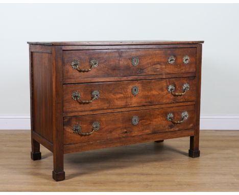 AN 18TH CENTURY FRENCH FRUITWOOD THREE DRAWER COMMODE122cm wide; 58cm deep  92cm high