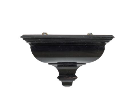 A GEORGE II STYLE EBONISED CLOCK BRACKET WITH CONCEALED DRAWER20th Century26cm wideCondition ReportIn good condition, some ma