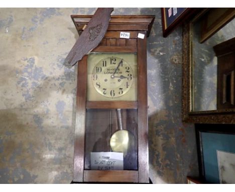 H-IO R Longnor wall clock, not working, H: 73 cm. Not available for in-house P&amp;P 