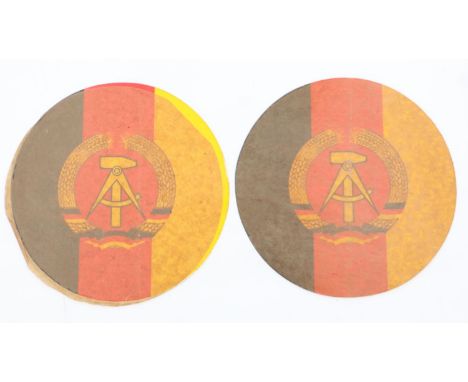 Pair of East German DDR NVA military vehicle door badges. Fitted to all vehicles including tanks and were to differentiate th