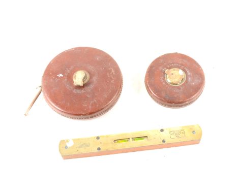 Two surveyors tapes and Marples level. (Qty: 3)