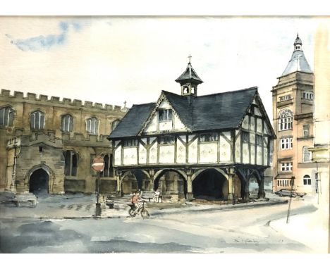 Paul Ferraby, The Old Grammar School, Market Harborough, signed, watercolour, 39cmx 49cm; and a colour print after Linda Cham