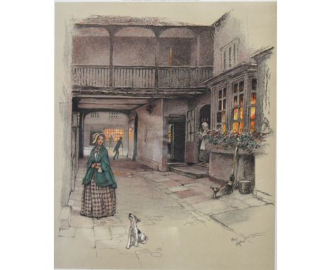 After Cecil Aldin, Red Lion, Banbury, colour print, with blind stamp, pencil signed, 46cm x 35cm; another print, The Edinburg