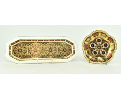 Royal Crown Derby - Two fine bone china trinket dishes in the &lsquo;Old Imari&rsquo; pattern. One in the form of a pen tray,