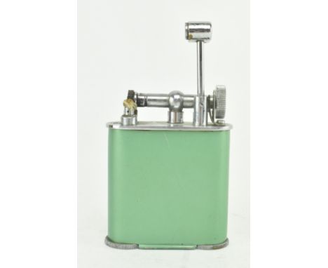 A vintage JUMBO large green enamelled lift arm cigarette table lighter. The lighter embossed JUMBO, Made in England and PAT N