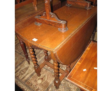 Early 20th Century oak barley twist gate legged table.(B.P. 24% incl. VAT)