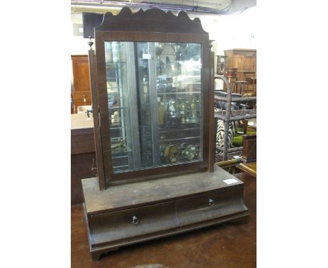 19th Century mahogany two drawer bedroom swivel mirror on bracket feet.(B.P. 24% incl. VAT)