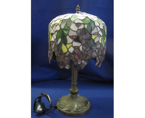 Modern Tiffany style table lamp with multi coloured glass shade.(B.P. 24% incl. VAT)  