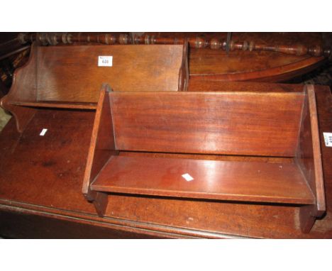 Oak and similar mahogany table top book trough. (2)(B.P. 24% incl. VAT)