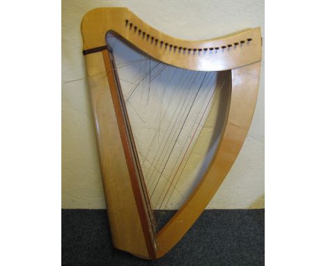 Small Welsh harp of laminated wooden construction, 85cm high approx. (B.P. 24% incl. VAT)