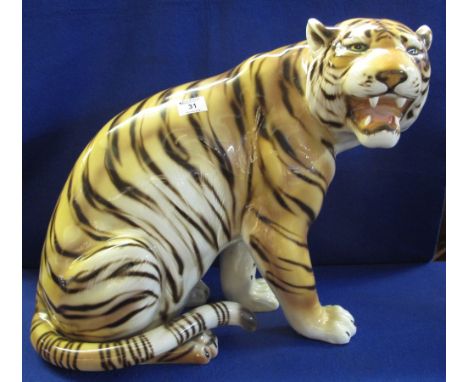 Modern Italian ceramic study of a seated tiger.(B.P. 24% incl. VAT) 
