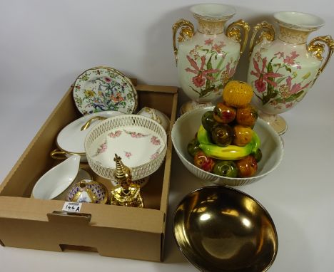 Early 20th Century Carltonware plates, Rosenthal tureen and gravy boat, large pair of vases and other decorative ceramics in 