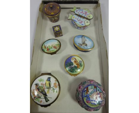 Bilston and other enamel and Cloisonne patch / trinket boxes (8)   Condition Report   Click here for further images, conditio