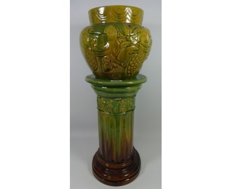 Victorian jardiniere stand and similar planter, H68.5cm total height    Condition Report   Click here for further images, con