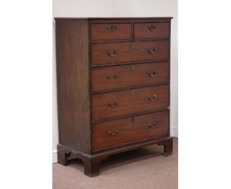 George III chest of two short and four long drawers, raised on bracket feet, W100cm, H135cm, D51cm   Condition Report   Click