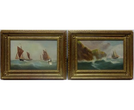 'On the North Sea', pair oils on canvas signed E K Redmore titled verso 19cm x 29cm (2)   Condition Report   Click here for f