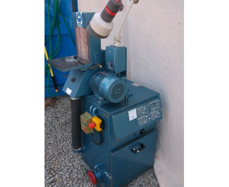 RJH belt sander 6" wide, with built dust extraction, serial No. 11400, 3 phase 440 volts - to be sold in situ - viewing by ap
