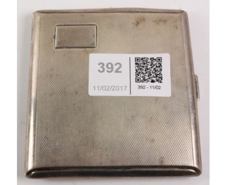 Hallmarked silver engine turned cigarette case hallmarked approx 3.8oz   Condition Report   Click here for further images, co