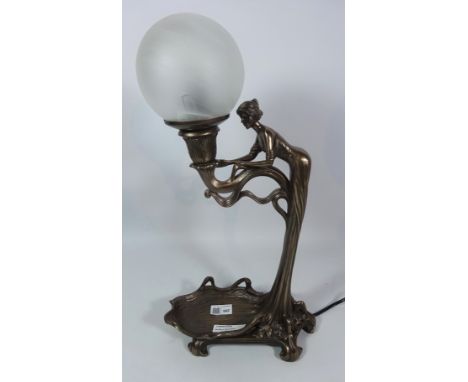 Art Deco Style lamp, H48cm  (This item is PAT tested - 5 day warranty from date of sale)   Condition Report   Click here for 