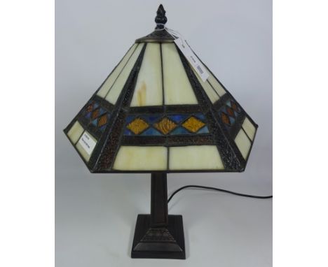 Tiffany style table lamp, H50cm  (This item is PAT tested - 5 day warranty from date of sale)   Condition Report   Click here