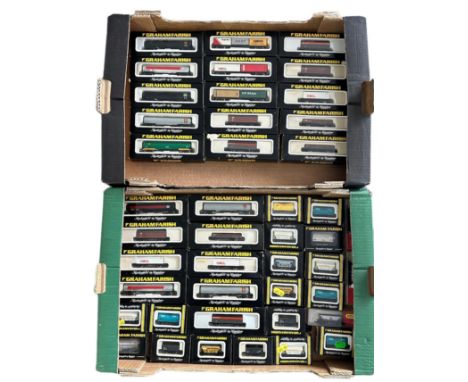 Graham Farish wagon collection, generally excellent in excellent to good boxes, with tankers, containers, open wagons, etc., 