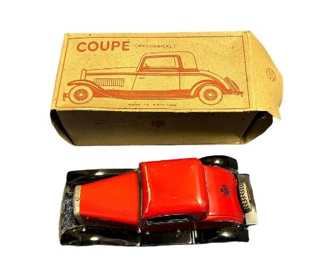 1940s Chad Valley Coupe clockwork tinplate car No. 10022, generally excellent to good plus (roof scratch) in excellent illust