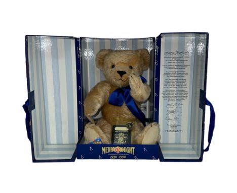 Merrythought 1990 Little Master Mischief Teddy Bear No. AK8GO, generally excellent in good plus blue presentation box, limite