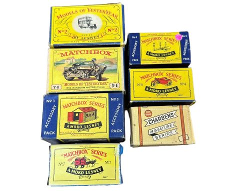 Matchbox 1950s collection, generally excellent to good plus in good or better blue and yellow boxes, with Triumph 110 and sid