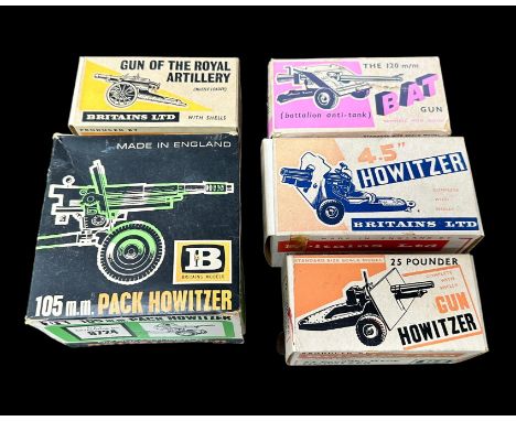 Britains 1960s onwards field gun collection, generally good plus (would benefit from light cleaning) in good plus or better b