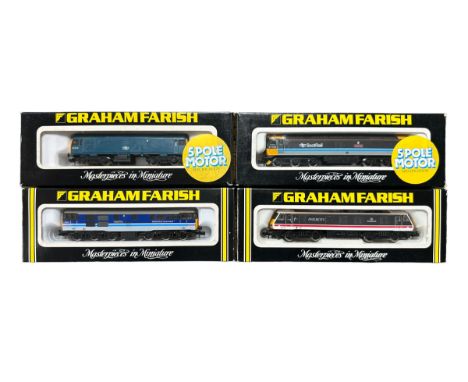 Graham Farish locomotives, generally excellent in excellent to good plus boxes, with 5 Pole Motor Scot Rail 47708 Waverley No