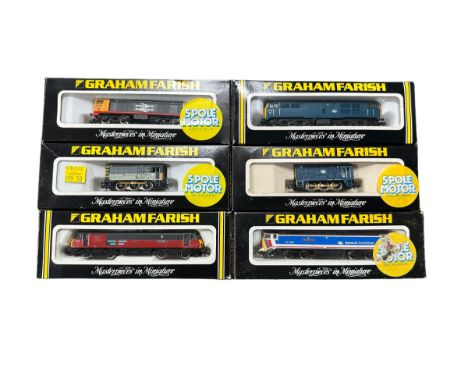 Graham Farish locomotives including 5 Pole Motor (4 of 6), generally excellent in excellent to good boxes, with Rail Express 